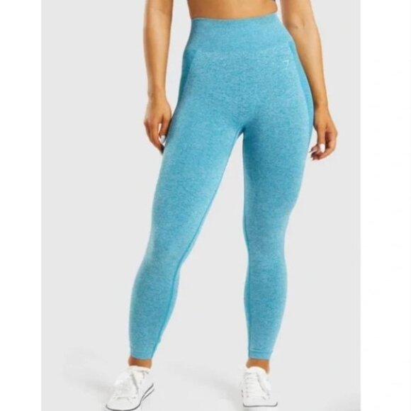 Gymshark blue  marled high waist flex workout leggings size ~S - Picture 16 of 16